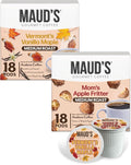 Maud’s Maple Vanilla & Apple Fritter Flavored Coffee Pods Variety Pack, 36 ct, Medium Roast Single Serve Pods – 100% Arabica Coffee, Compatible with Keurig K Cups Maker