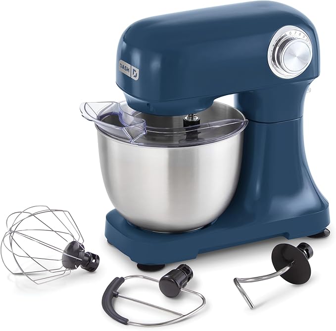 Dash Stand Mixer - Tilt-Head Electric Stand Mixer with Stainless Steel Bowl and Splash Guard For Baking - Navy, 3.5-Quart