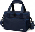 Gloppie Flight Crew Lunch Bag with Luggage Trolley Sleeve - Professional Insulated Cooler Bag for Flight Attendants & Pilots, Leakproof Lunch Box with Reinforced Structure for Travel & Work, Blue XL