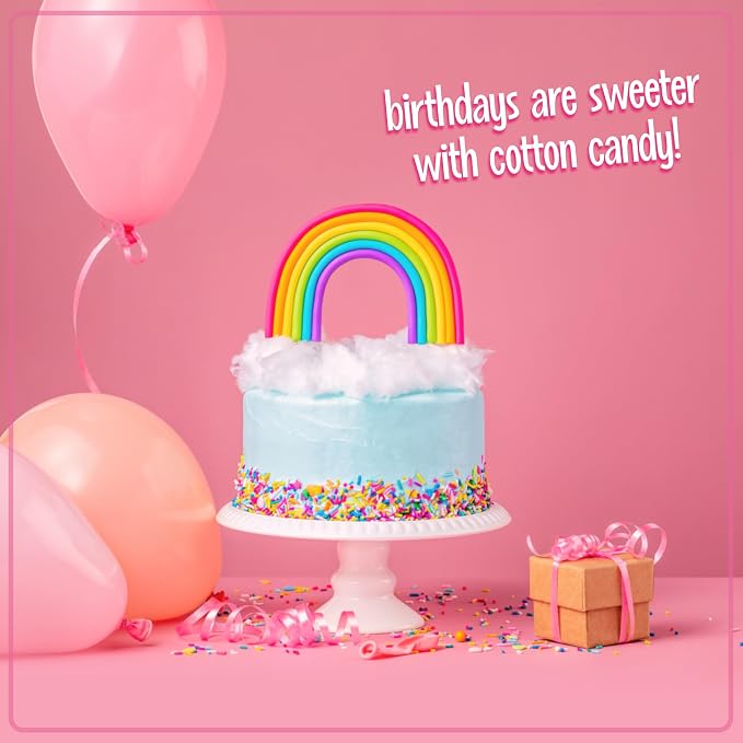 Nostalgia Cotton Candy Machine -Cotton Candy Maker With 2 Reusable Cones, 1 Sugar Scoop - Cotton Candy Machine for Kids Works with Flossing Sugar or Hard Candy for Fun & Convenience-Pink
