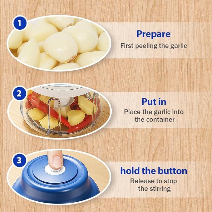 Electric Mini Garlic Chopper Set, 2026 New Small Garlic Chopper Mincer, Electric Food Chopper Tool, USB Rechargeable, Wireless Veggie Grinder, for Mashing Onion, Garlic, Chili, Ginger (Purple, 320ml)