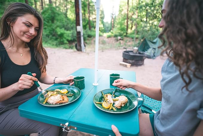 Stansport Deluxe 24-Piece Enamel Tableware Set - Enamel Plates and Bowls Lightweight and Durable Camp Dish Set for Camping and Backpacking Plates and Bowls for 4 People