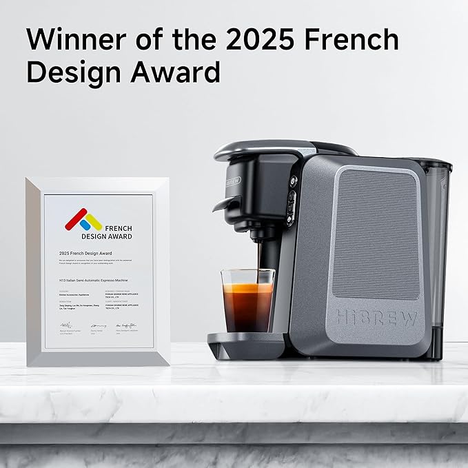 HIBREW H6 6-in-1 Pod Coffee Maker, Express Capsule Espresso Machine, compatible with Kcup*/Nes*/DG*/Espresso Powder. Suitable for Hotels, Homes, and Offices.