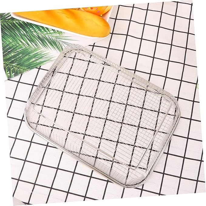 Stainless Steel Drain Basket 13X9.4X2.75 Inch Rectangular Kitchen Colander Multi-Purpose Fruit and Vegetable Strainer Holder for Washing and Storage
