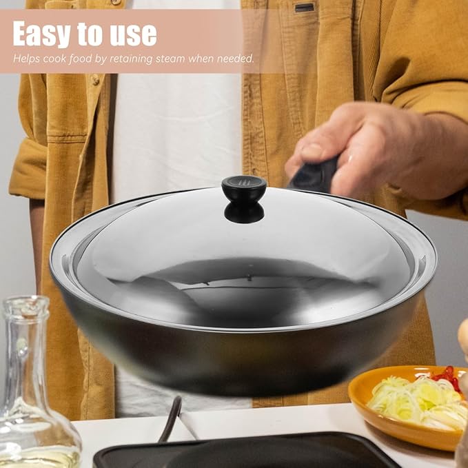 Ciieeo Stainless Steel Pot Cover with Knob Anti-scalding Cooking Tool for Efficient Oil Splash Protection Kitchen Gadget for Warm Food Retention and Steam Cooking