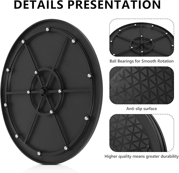4 Pack 10 Inch Lazy Susan for Table Top, Black Lazy Susan Turntable Organizer for Kitchen,Cabinet Spices,Pantry