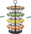 EsLuker.ly K Cup Holder Coffee Pod Organizer Carousel for Counter, Metal Storage Rack Stand for Kitchen, Rotatable 4 Tier Pod Tower Tree for 40 K Cups, Space Saving Meets Elegance, Black