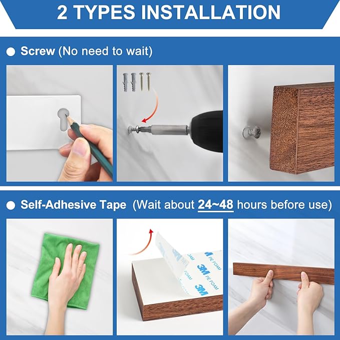 Magnetic Knife Holder for Wall, Magnetic Knife Strip No Drilling 23 Inch, Walnut Wood Magnet knife holder strip with 2 Hooks, Powerful Magnet Knife rack for Kitchen Utensils, Knives