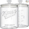 1 Gallon Cookie Jars, 2 Pcs, Large Glass Jars with Airtight Lids for Kitchen, Wide Mouth Food Storage Containers for Flour, Sugar, Sourdough Starter, Candy, Coffee, Dog Treat, Apothecary, Laundry