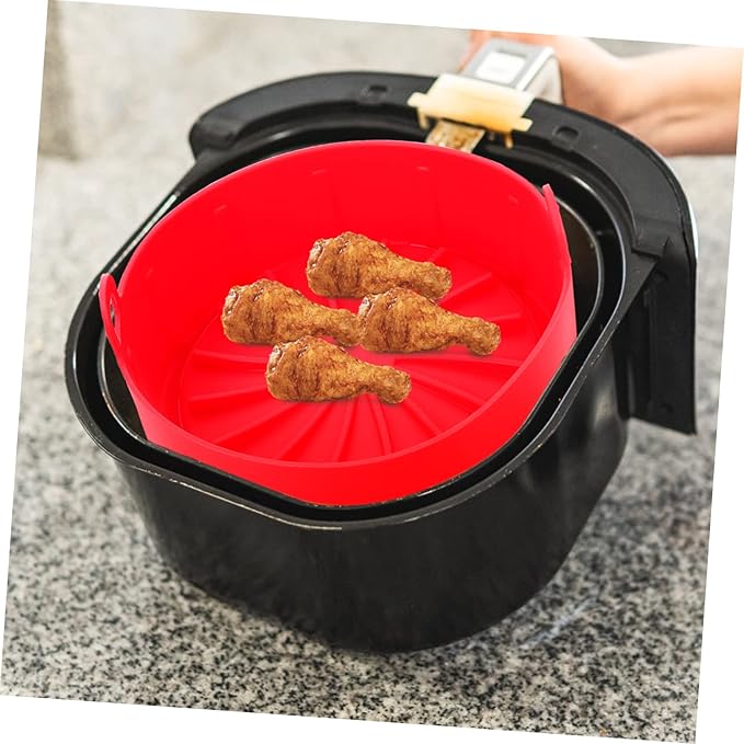 Silicone Pad for Air Fryer Replacement Liner Fry Basket Pot Accessory Red Oven Liner Baking Tray Non-stick Easy to Clean