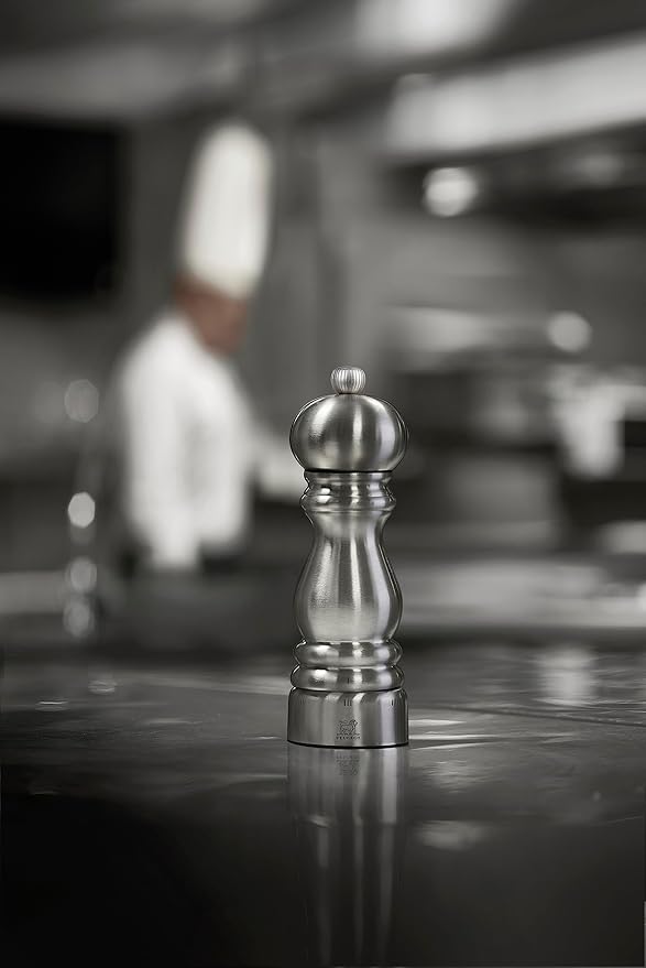 Peugeot - Paris Chef u'Select Manual Pepper Mill 7"/18cm - Adjustable Grinder - Stainless Steel