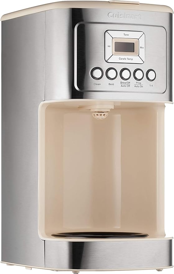 Cuisinart Coffee Maker, 14-Cup Glass Carafe, Fully Automatic for Brew Strength Control & 1-4 Cup Setting, Stainless Steel, DCC-3200CRM, Cream
