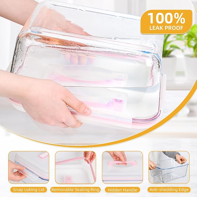 LOVYANXUE 190oz / 24Cup Extra Large Glass Storage Containers with Lids, Glass Bread Box Airtight Bread Container, Ideal Food Storage Containers, Roasting Turkey/Chicken/Cookie, Oven&Dishwasher Safe