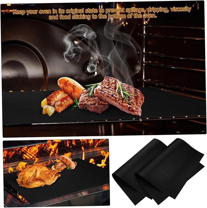 Zerodeko 9pcs Reusable Non-stick Oven Liners and Baking Mats Heavy Duty Cooking for Oven Grill Mats