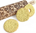 FLORAL WREATH Embossing Rolling Pin with Flowers Pattern. Dough and Clay Roller for Embossed Cookies and Pottery. Cookie and Ceramic Stamp. Backing Gifts for Women by Algis Crafts