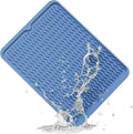 ZLR Silicone Dish Drying Mat & Heat Resistant Trivet (12" x 16") - Waterproof Counter Protector for Air Fryer, Coffee Maker - Non-Slip, BPA Free Kitchen Pad, Easy Clean Dishwasher Safe (Lichen Blue)