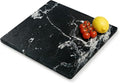 Diflart Marble Cutting Board for Kitchen, 16x16 Inch, Black, Non-Slip Feets | Natural Stone Slab Pastry Board for Baking, Cheese, Charcuterie, Dough, Chocolate, Pack of 1 Piece