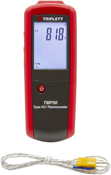 Triplett TMP50 Single Input Type K/J Thermometer with Certificate of Traceability to NIST