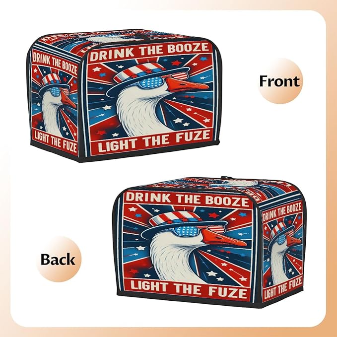 Goose Cute Funny 4 Slice Toaster Cover Dust And Fingerprint Bread Maker Cover Bakeware Protector Washable Appliance Covers Kitchen Accessories For Home Kitchen Women Gift