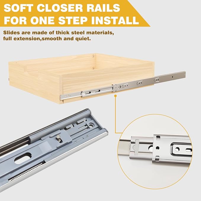 Pull Out Cabinet Organizer, 17''W×21''D×16''H Soft Close Slide Out Wooden Pull out Drawers, Double Tier Slide out Wood Cabinet Organizer, for Base Cabinet Organization in Kitchen, Pantry, Bathroom