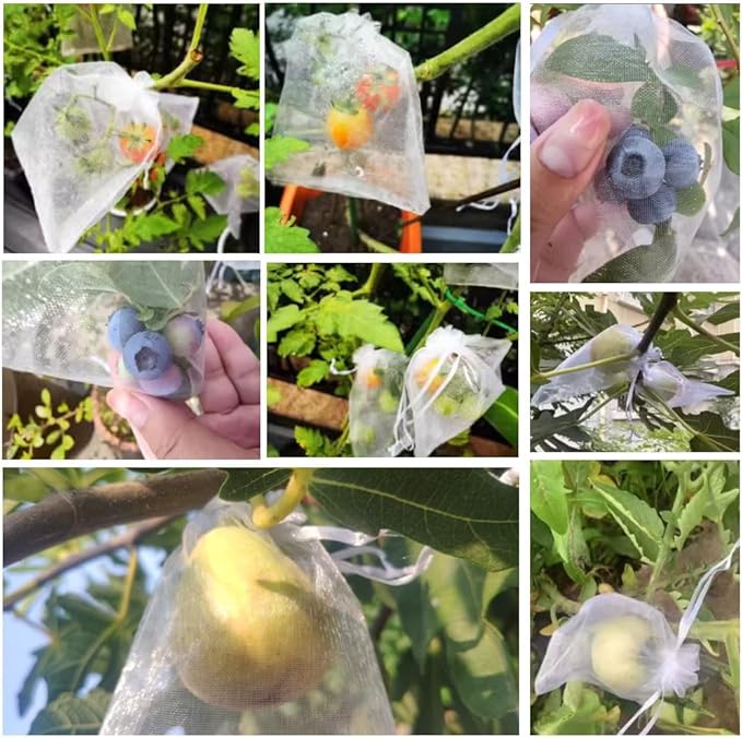 100pcs High-Density Nylon Mesh Bags for Fruit & Vegetable Protection - Waterproof Anti-Bird & Insect Netting(10x15cm)