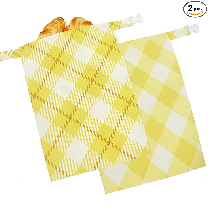 Beeswax Bread Bags for Homemade Bread,Reusable Beeswax Bags for Sourdough,Cotton Linen Food Storage Bag to Keep Fresh - Extra Large 2 Pack