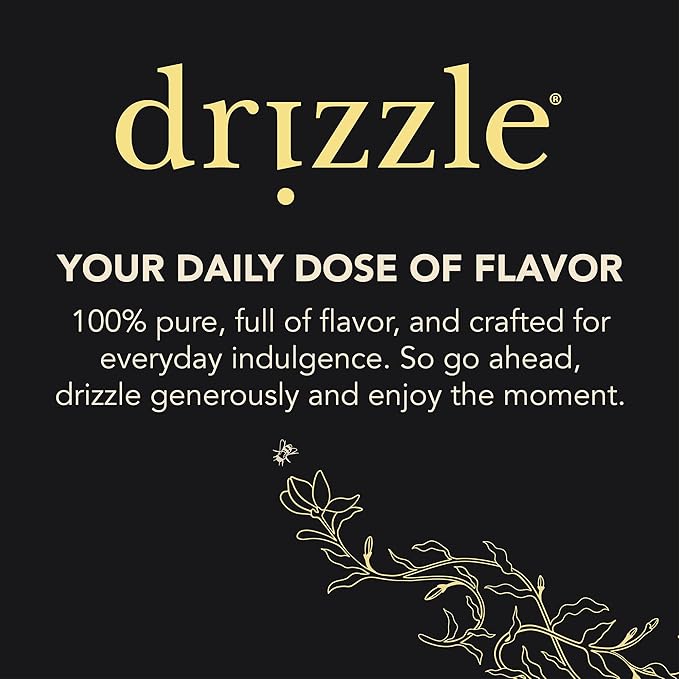 Drizzle Berry Bliss Raw Honey - All Natural Pure Raw Honey with Organic Blueberry, Unfiltered & Unheated, Use in Tea & Coffee, Sugar Substitute, Certified Kosher - 13.2 oz Jar (375 g)