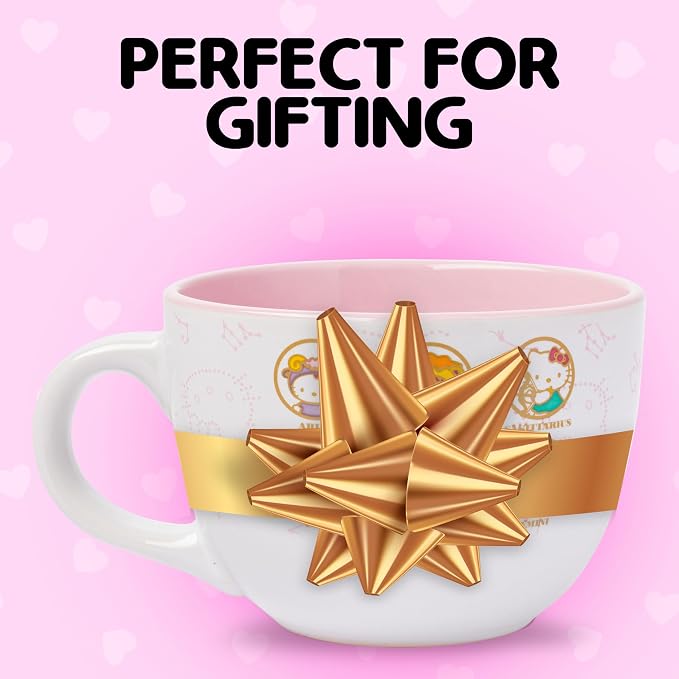 Silver Buffalo Sanrio Hello Kitty Astrology Signs Zodiac Ceramic Soup Mug, 24 Ounces
