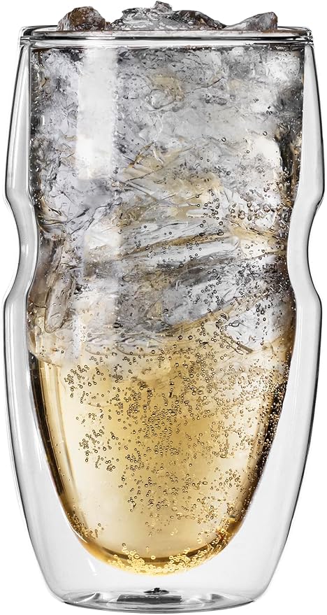 Ozeri Serafino Double Wall Insulated Iced Tea and Coffee Glasses, 16-Ounce, Set of 6