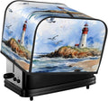 Toaster Cover 4 Slice Sea Beach Lighthouse Waterproof Appliance Cover with Hang Loop Bread Baker Toaster Cover for Kitchen