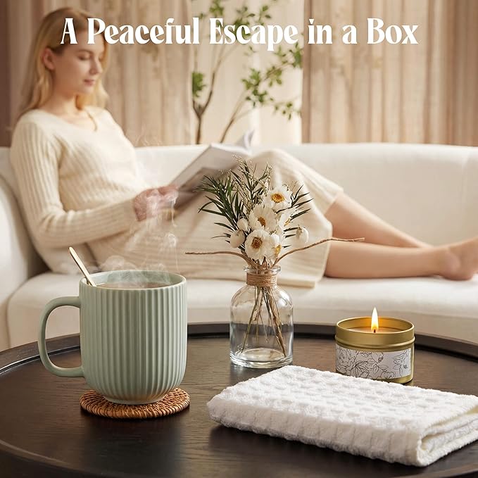 Self Care Gifts for Women, Care Package for Women, Birthday Gift Basket for Best Friend Sister Mom, Cozy Gift Set, Feel Better Relaxing Gifts for Girls