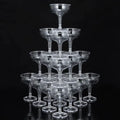 Potchen 100 Pcs Plastic Champagne Party Glasses 5 oz Clear Disposable Champagne Glasses Stackable Acrylic Martini Flutes Unbreakable Margarita Coupe for Wedding Birthday Party Bar(Classic)