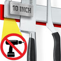 10" Strong Adhesive (No Drill) Magnetic Knife Holder for Wall - Professional Knife Strip - No Screws Needed - Adhesive Backing - Stainless Steel Bar (Upgraded Version – Will Not Fall)