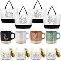 LemonRoad 12 Pcs Christian Gifts for Women Inspirational Large Handle Bag Ceramic Coffee Mug Religious Scented Candle Boho Flower Bible Design Religious Gift for Sister Church Party Friend