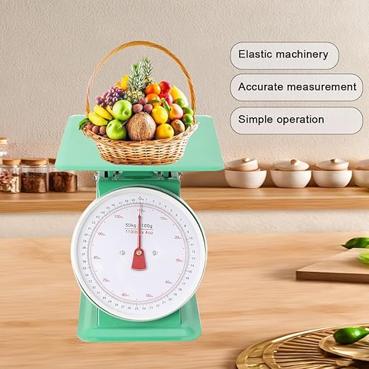 Heavy Duty Portion-Control Mechanical Kitchen and Food Scale Industrial Dial Scale with Stainless Steel Platform 110-LBS
