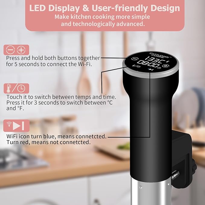 Sous Vide Cooker WiFi Kit & Cattleman Cuisine Immersion Deep Fryer with Basket