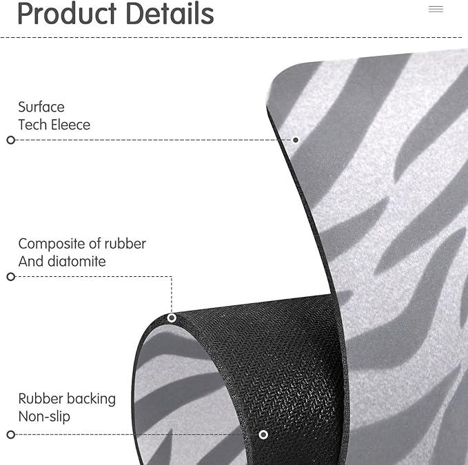 Kitchen Sink Splash Guard 1 PC 14.7 Inch Sink Faucet Mat Splash Guard for Bathroom Countertop Water Absorbent Foldable Cuttable Soft Washable Light Silvery Zebra Print