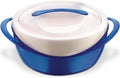 Pinnacle Large Insulated Casserole Dish with Lid 3.6 qt. Elegant Hot Pot Food Warmer/Cooler -Thermal Soup/Salad Serving Bowl Stainless Steel Hot Food Container–Best Gift Set for Moms –Holidays Blue