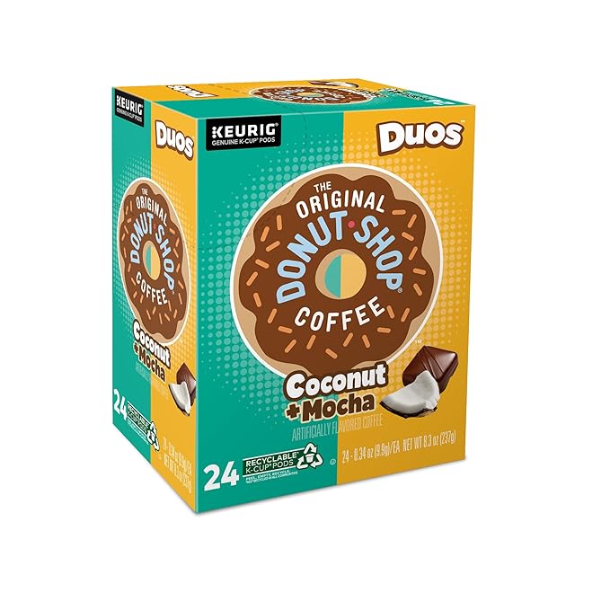 The Original Donut Shop Duos Coconut + Mocha Keurig Single-Serve K-Cup Pods, Medium Roast Coffee, 96 Count