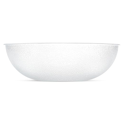 Carlisle FoodService Products 721507 Round Pebbled Salad Serving Bowl, 11 Quart, Clear