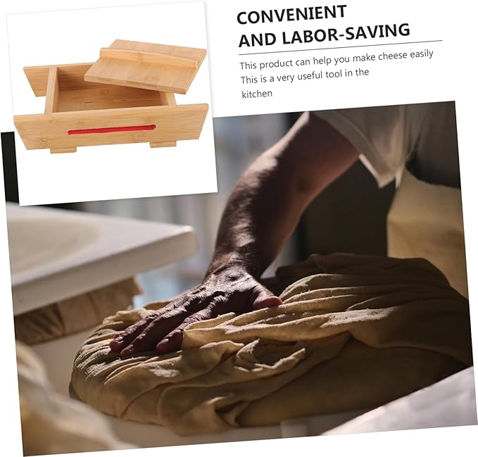HEALLILY Wooden Tofu Press Mould Home Cheese Pressing Tool for Easy Tofu Making Compact Smooth Interior Design for Convenient Operation for Kitchen Use