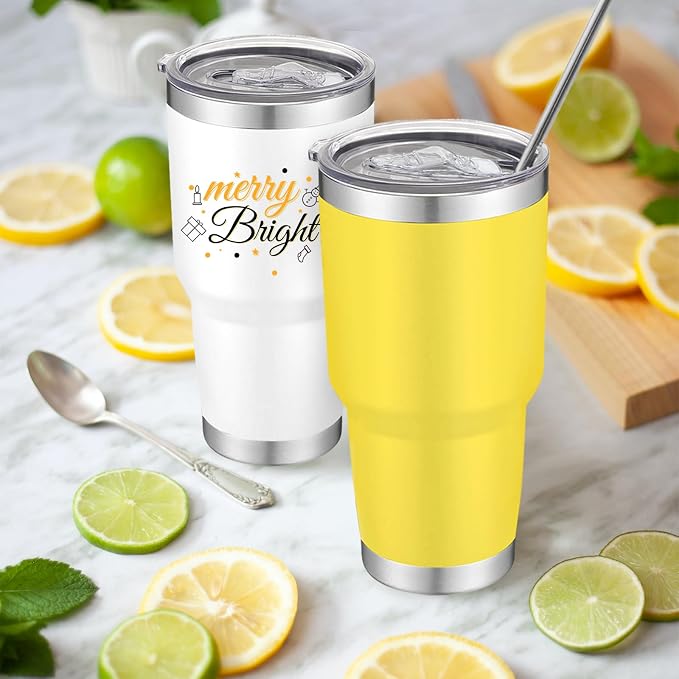 YOUKE OLA 12 Pack Insulated Tumbler - 30oz Stainless Steel Double Wall Vacuum Travel Coffee Tumbler Cup with Lid and Straw for Cold & Hot Drinks (Mixed Colors)