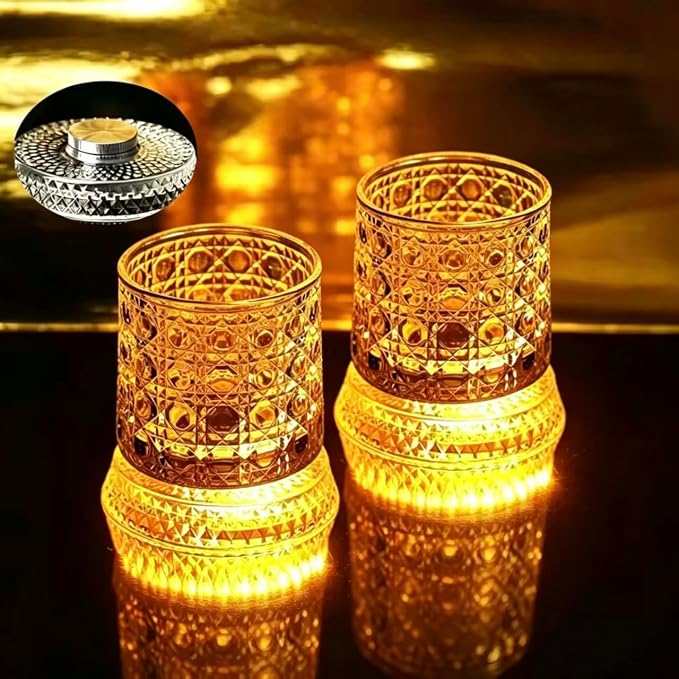 Rotating Whiskey Glasses 2-Pack – 10oz Glowing Spinning Whiskey Glasses, 360° Tumbler for Stress Relief, Heavy Anti-Slip Base, for Bourbon, Scotch, Cocktails, Unique Gifts for Men Dad Husband