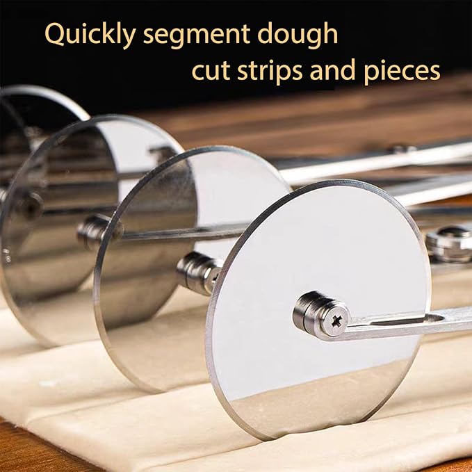 Pastry Cutter 6 Wheels Pizza Cutter Stainless Steel Dough Cutter Baking Tools Scalable Divider