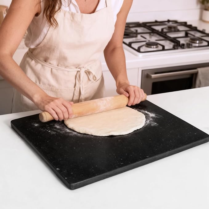 Large Marble Cutting Board for Kitchen 16x20 Inch- Stone Granite Cutting Board | Multi-Functional Marble Pastry Board for Cheese,Charcuterie - Wedding Gift, House Warming (Black16x20)
