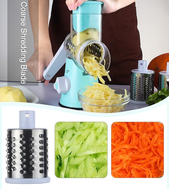 Ourokhome Mandoline Vegetable Chopper Food Slicer, Cheese Grater Shredder, Upgrade Meat Chopper and Stirrer for Kitchen