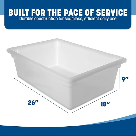 Carlisle FoodService Products StorPlus Storage Box, Container for Storing and Serving Food, 18" x 26" x 9", White