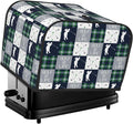 Golf Navy Patchwork Covers for Toasters 4 Slice,Cute Funny Bread Machine Cover with Handle,Washable Stain Resistant Kitchen Small Appliance Cover Dining Decor