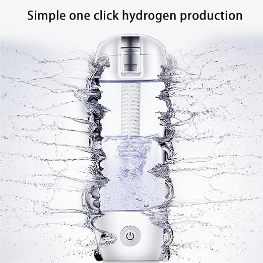 350mL Hydrogen Water Bottle, 2024 New Portable Hydrogen Water Generator,Hydrogen Rich Water Glass Health Cup with SPE and PEM Technology for Home Office Travel, Blue