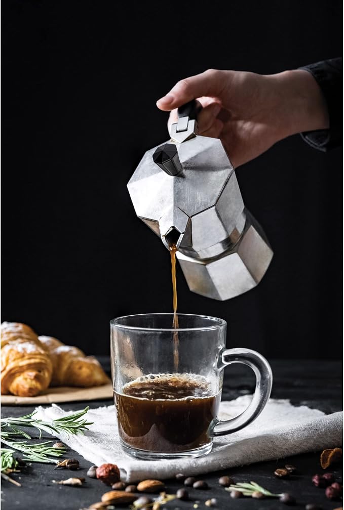 Fino Stovetop Espresso Coffee Maker, Brews up to 6 Servings